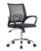 Sillón de oficina FISS NEW (M), negro, basculante, malla y tejido negro