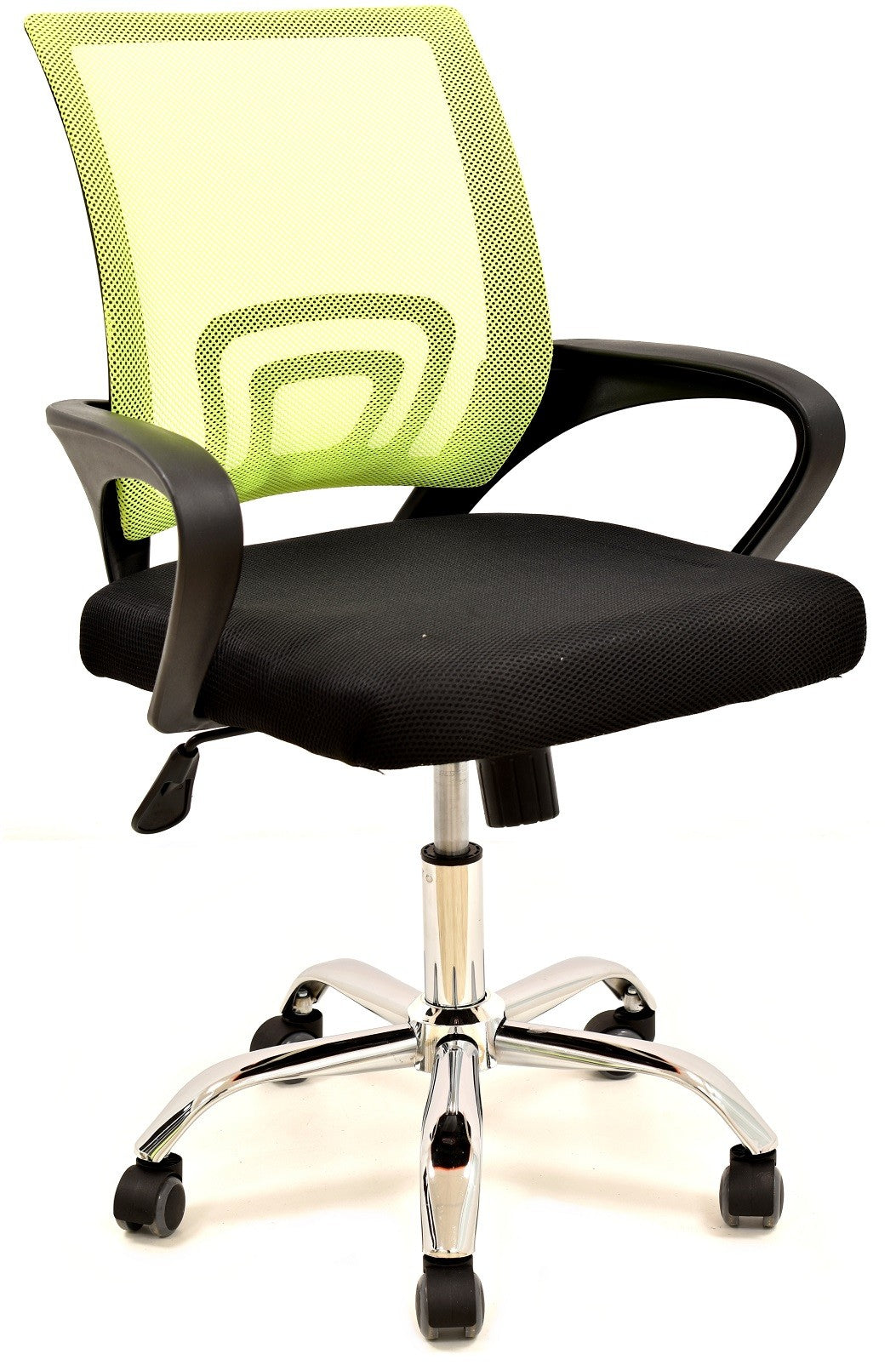 Sillón de oficina FISS NEW, negro, regulación de altura, basculante, malla verde, tejido negro