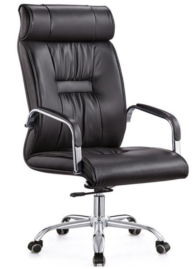Sillón de oficina FLANDES, alto, regulación de altura, basculante, similpiel negra