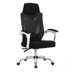Sillón de oficina GRAZ, blanco, alto, malla y tejido negro