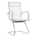 Sillón de oficina IGOR, fijo, cromado, malla blanca
