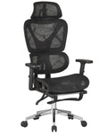 Sillón de oficina LORRIS, alto, ergonómico, malla negra
