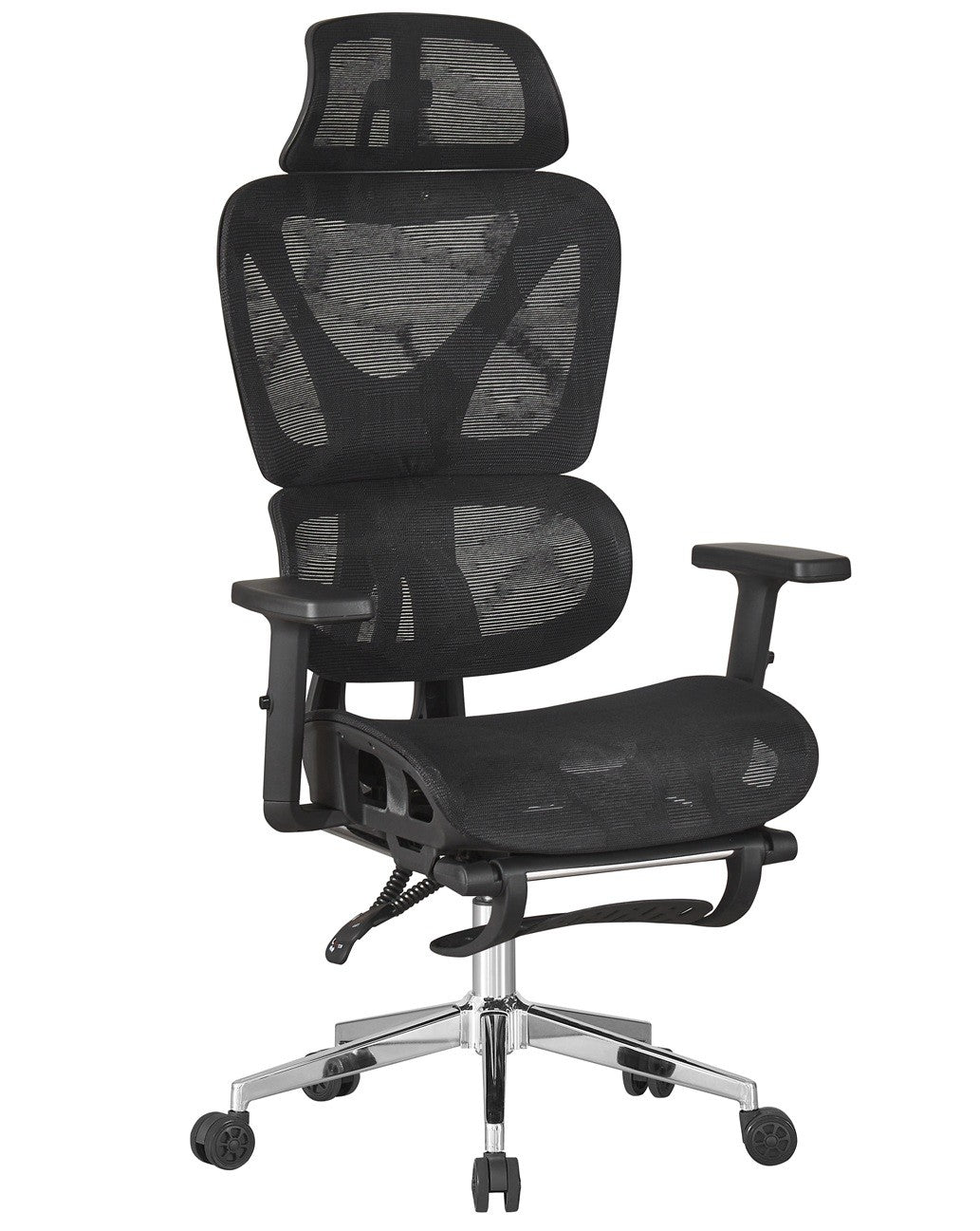 Sillón de oficina LORRIS, alto, ergonómico, malla negra