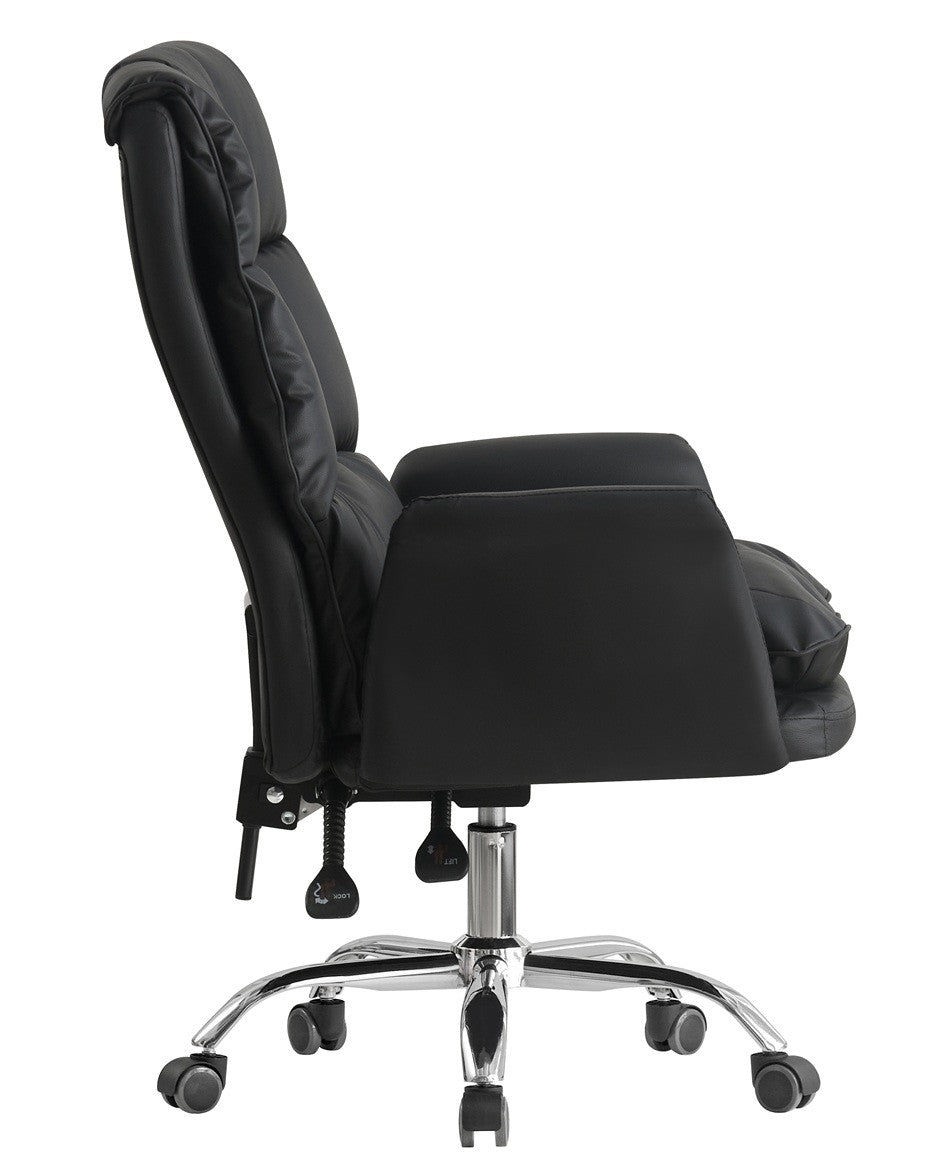 Sillón de oficina MAINZ, alto, giratorio, similpiel negra