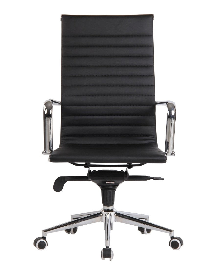 Sillón de oficina ROTERDAM, alto, similpiel negro