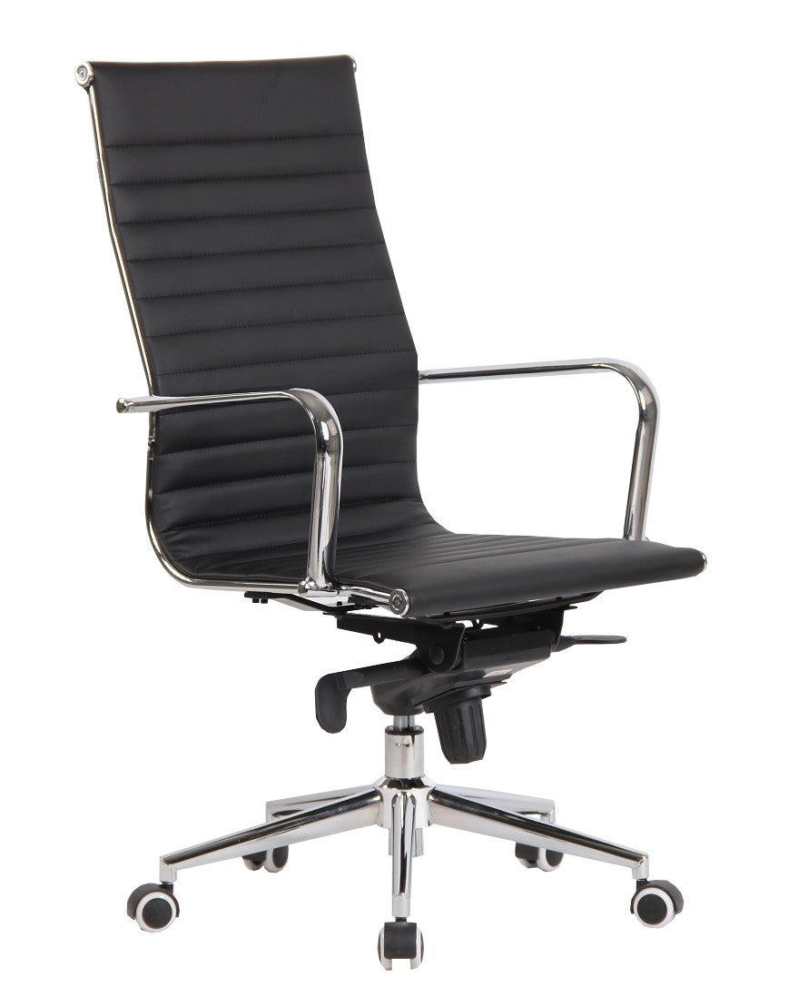 Sillón de oficina ROTERDAM, alto, similpiel negro