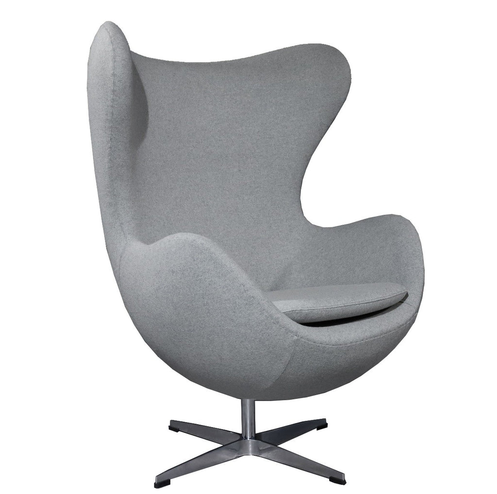 Sillón EG, fibra de vidrio, basculante, tapizado cachemir gris