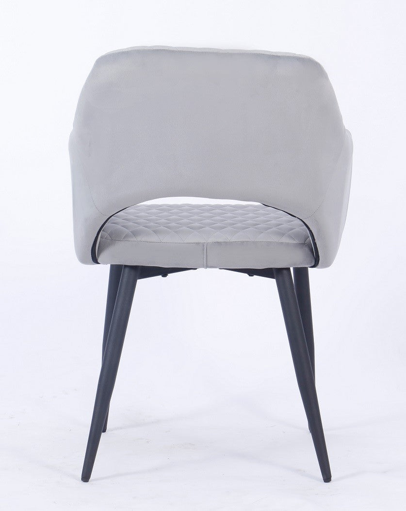 Sillón HONORIO, metal, tapizado velvet 19 gris