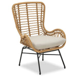 Sillón JAVA, metal, cojín, ratán beige