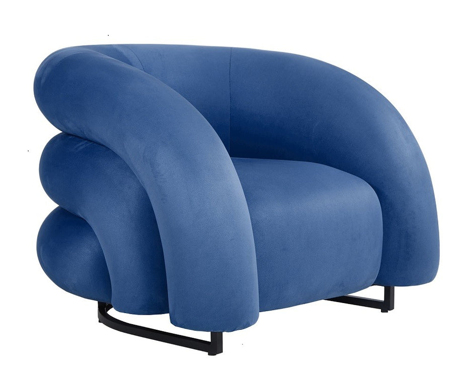 Sillón KARLOVY, tapizado velvet azul