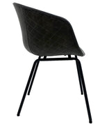 Sillón MISSOURI, metal, similpiel negra