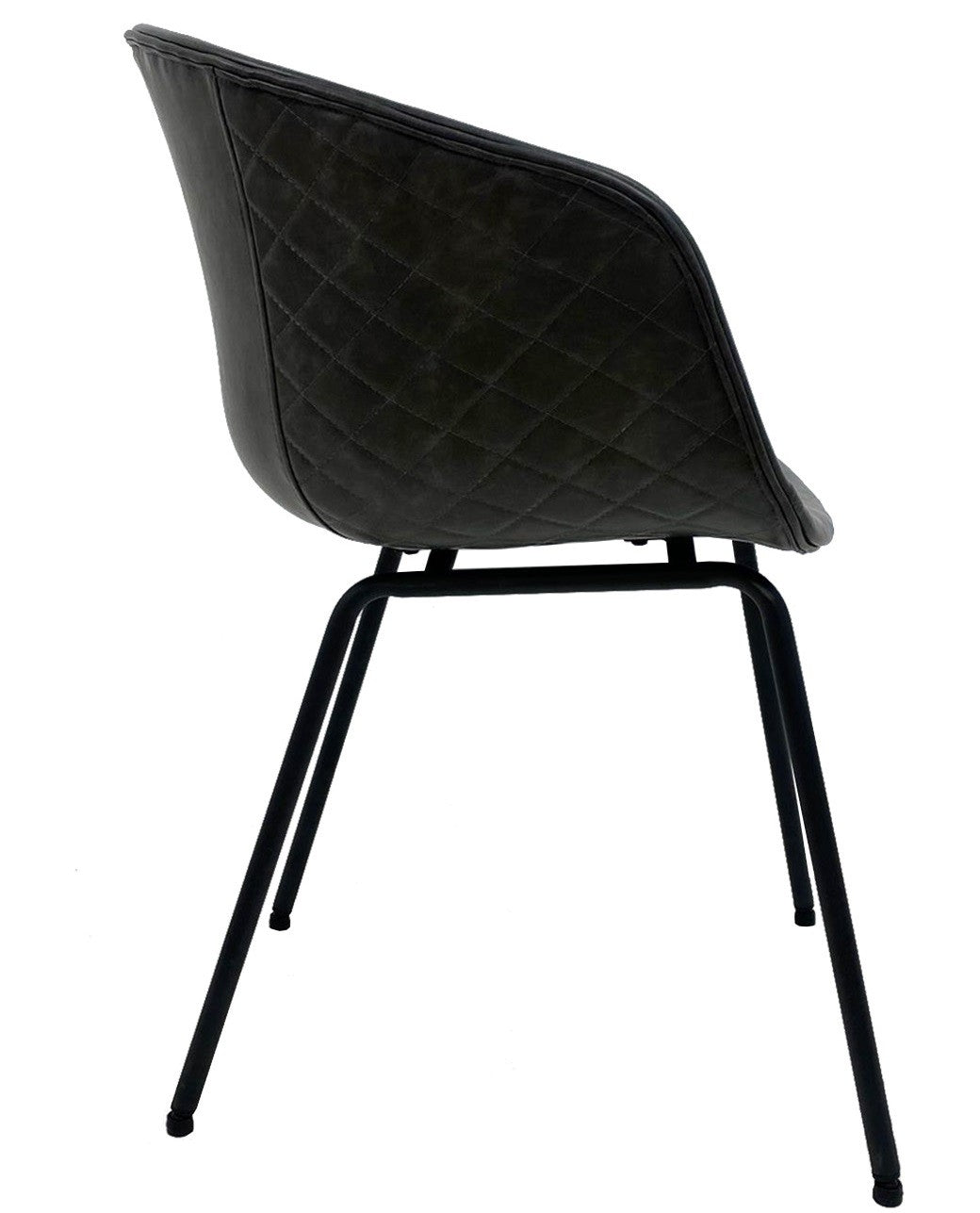 Sillón MISSOURI, metal, similpiel negra