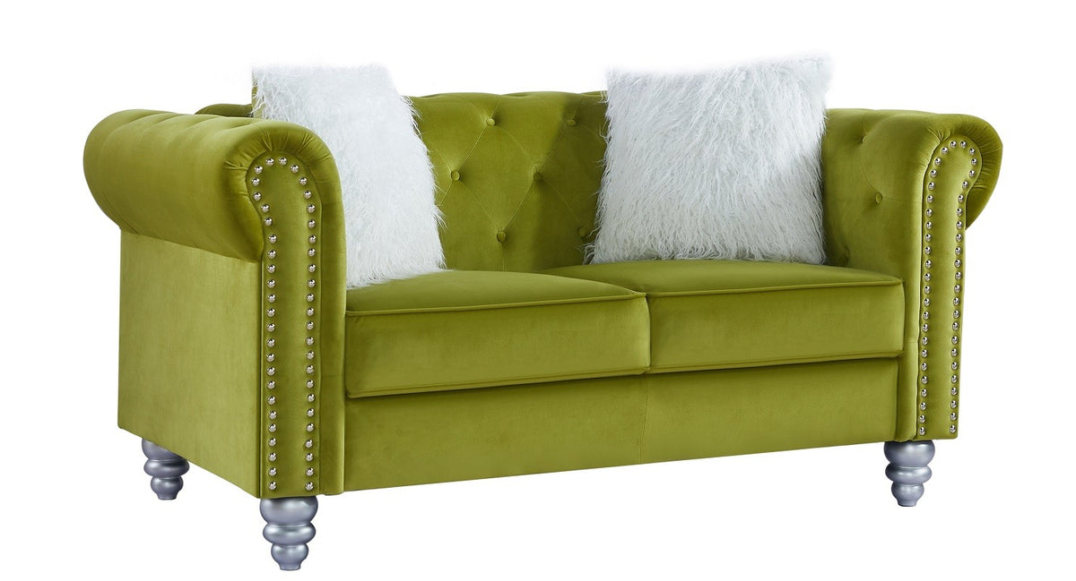 Sofá CHESTER STYLE, 2 plazas, tapizado velvet verde 38