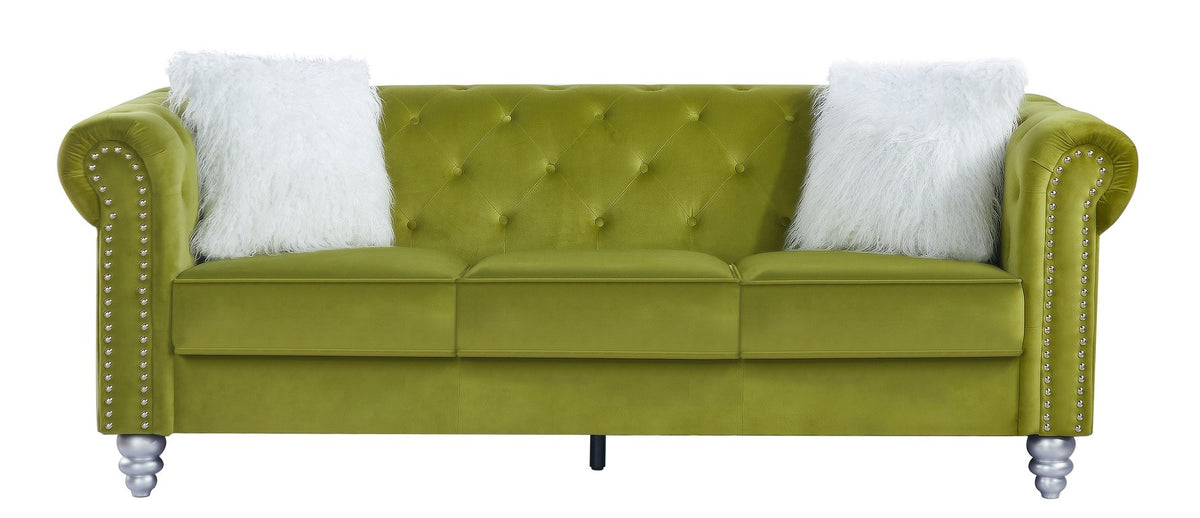 Sofá CHESTER STYLE, 3 plazas, tapizado velvet verde 38