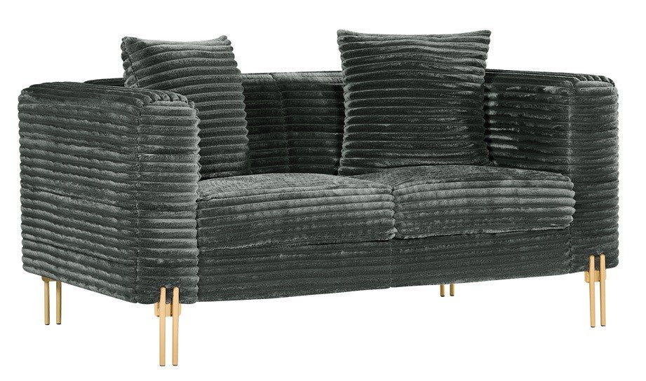 Sofá LARIOS, 2 plazas, tejido corduroy gris