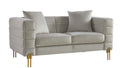 Sofá LARIOS, 2 plazas, tejido velvet gris claro 25