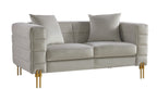 Sofá LARIOS, 2 plazas, tejido velvet gris claro 25