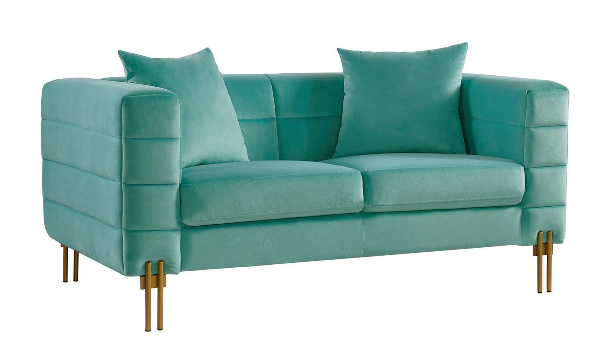 Sofá LARIOS, 2 plazas, tejido velvet verde agua 58