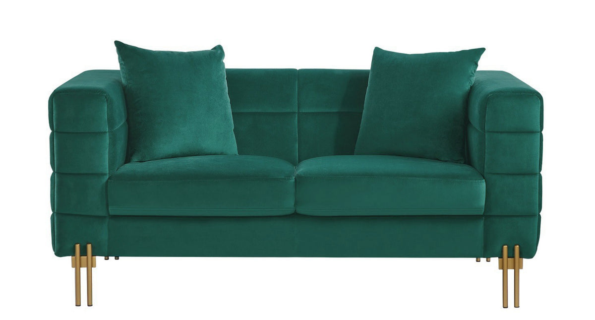 Sofá LARIOS, 2 plazas, tejido velvet verde oscuro 42