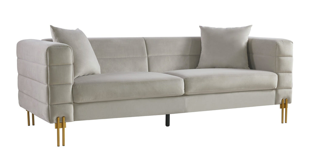 Sofá LARIOS, 3 plazas, tejido velvet gris claro 25