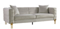 Sofá LARIOS, 3 plazas, tejido velvet gris claro 25