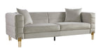 Sofá LARIOS, 3 plazas, tejido velvet gris claro 25