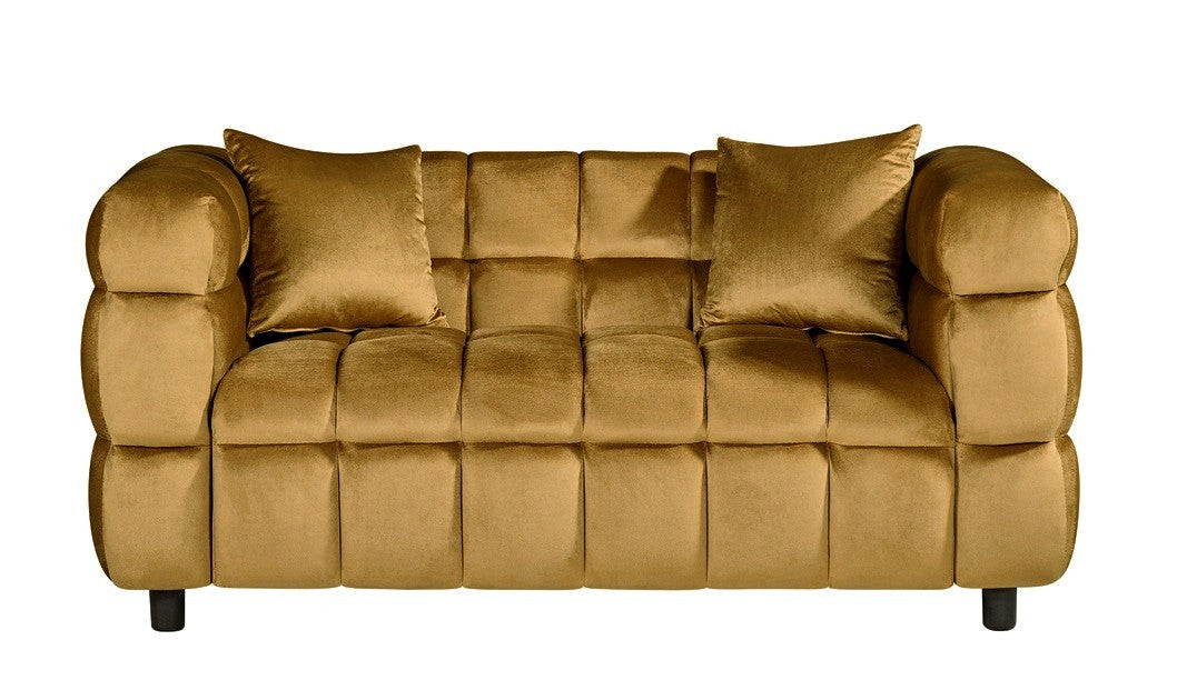 Sofá LORING, 2 plazas, tejido velvet camel 34
