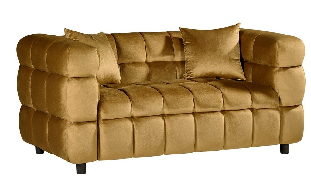 Sofá LORING, 2 plazas, tejido velvet camel 34