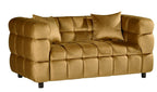 Sofá LORING, 2 plazas, tejido velvet camel 34
