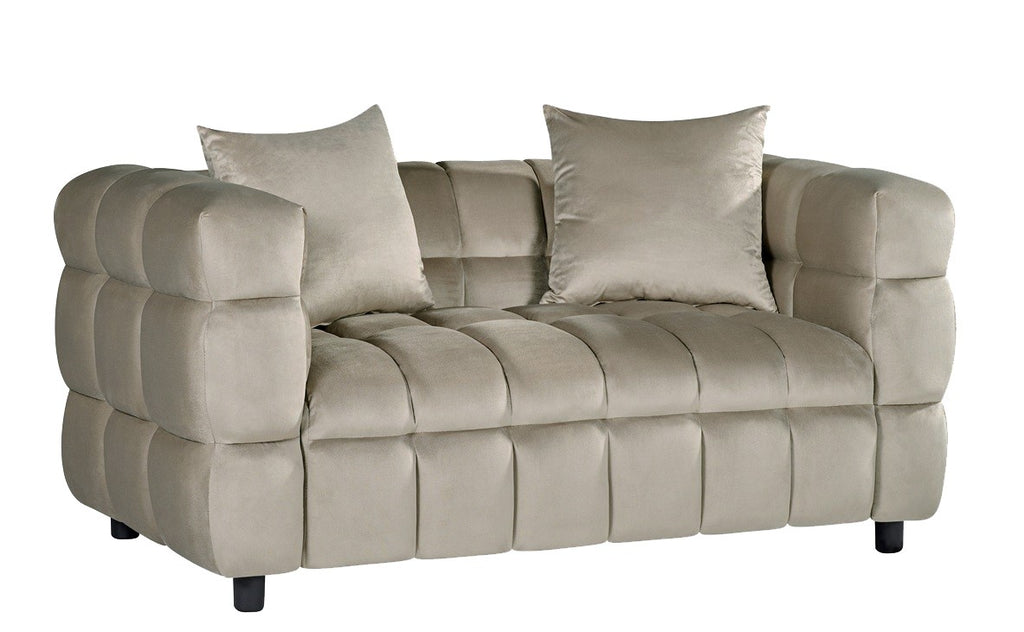 Sofá LORING, 2 plazas, tejido velvet gris claro 25