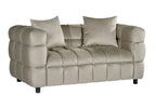 Sofá LORING, 2 plazas, tejido velvet gris claro 25