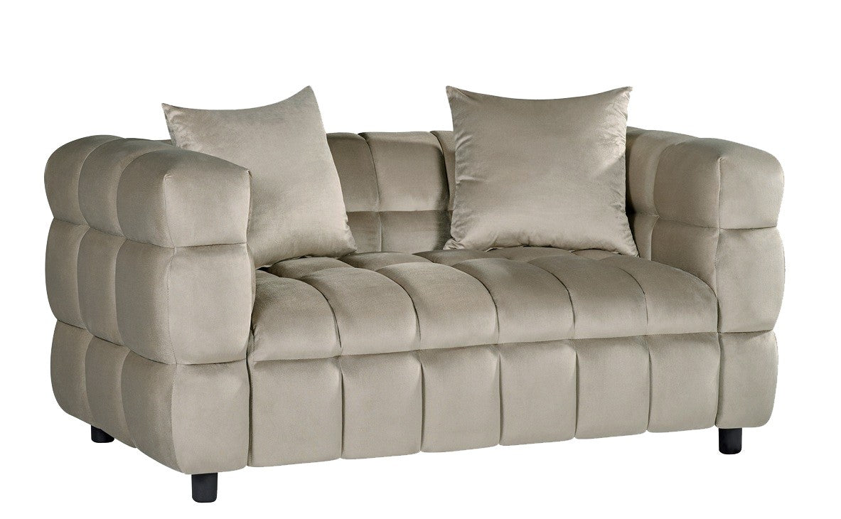 Sofá LORING, 2 plazas, tejido velvet gris claro 25
