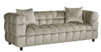 Sofá LORING, 3 plazas, tejido velvet gris claro 25