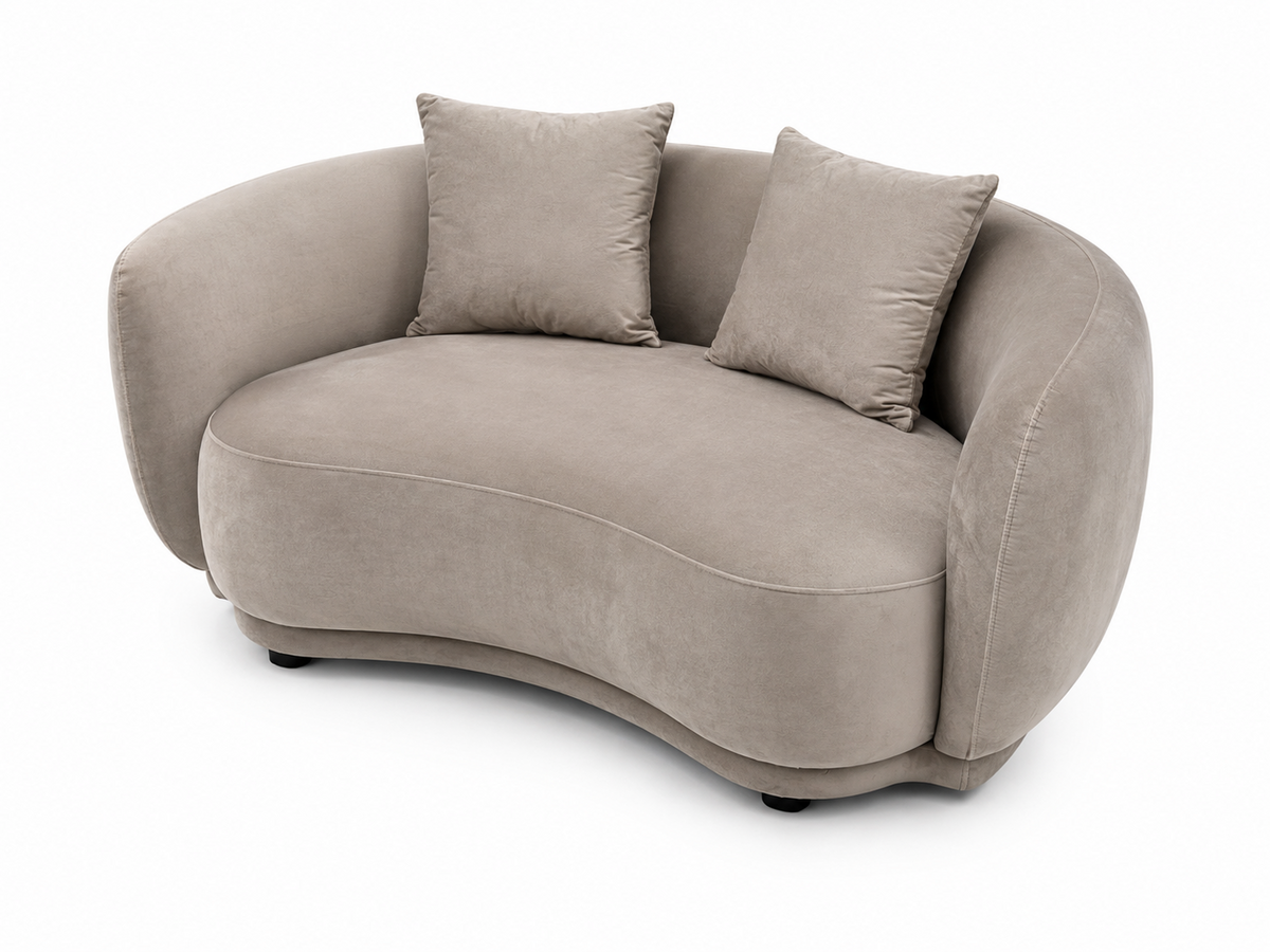 Sofá Rachel, 2 plazas, tejido velvet gris claro 25