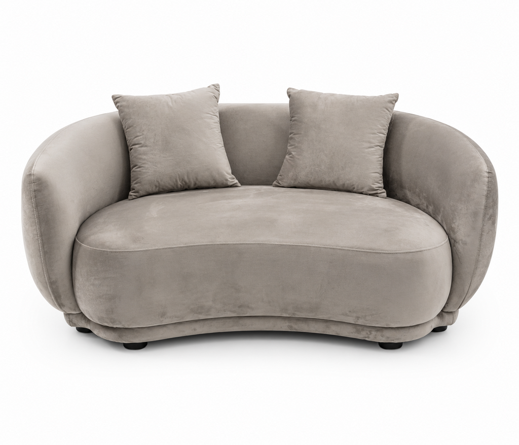 Sofá Rachel, 2 plazas, tejido velvet gris claro 25