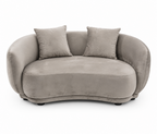 Sofá Rachel, 2 plazas, tejido velvet gris claro 25