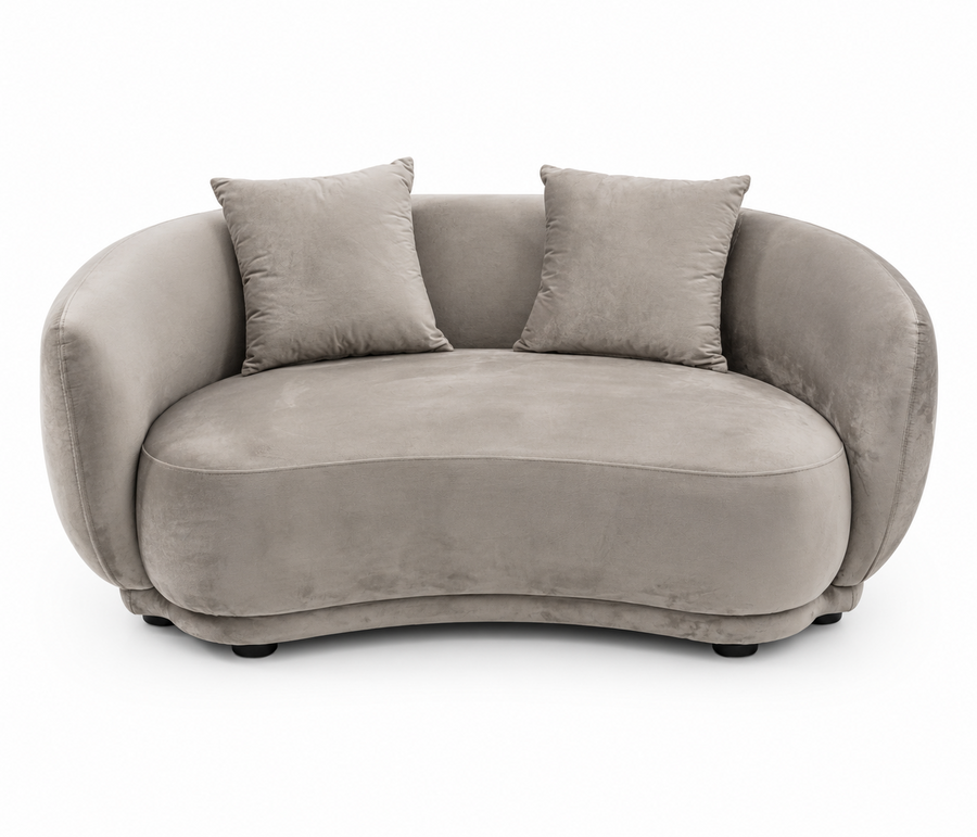 Sofá Rachel, 2 plazas, tejido velvet gris claro 25