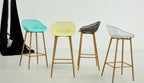 Taburete STRAUSS, metal, polipropileno verde pastel