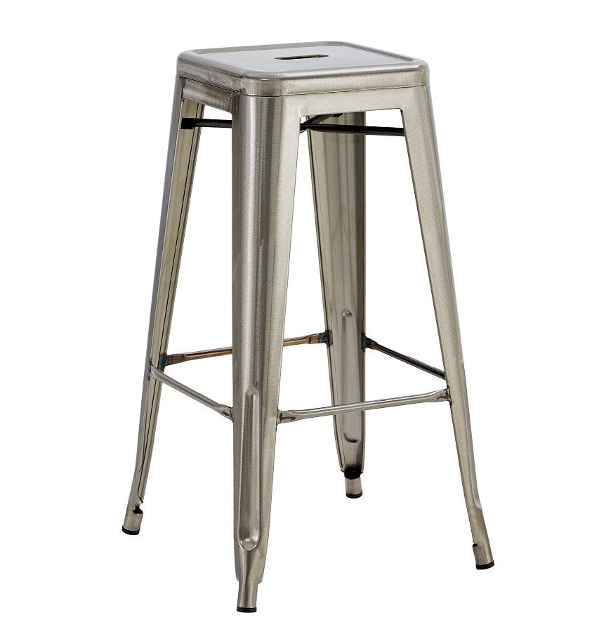 Taburete TOL EK BRUSHED, acero, plata