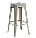 Taburete TOL EK BRUSHED, acero, plata