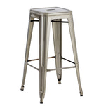 Taburete TOL EK BRUSHED, acero, plata