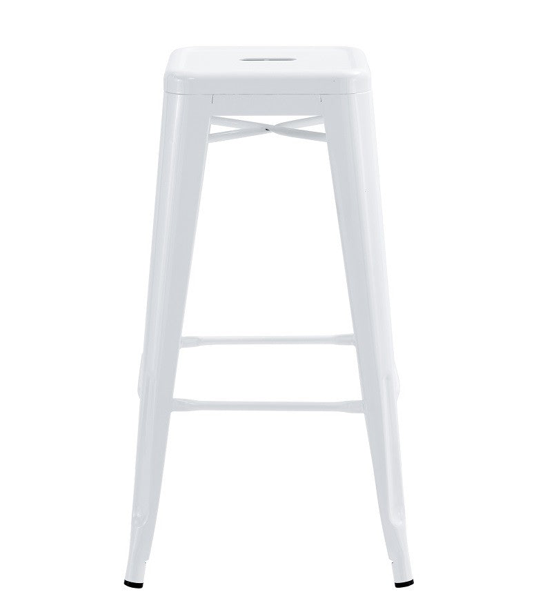 Taburete TOL EK LIMITED, acero, blanco