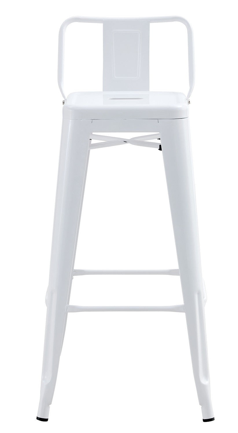 Taburete TOL R1 EK, apilable, acero, blanco