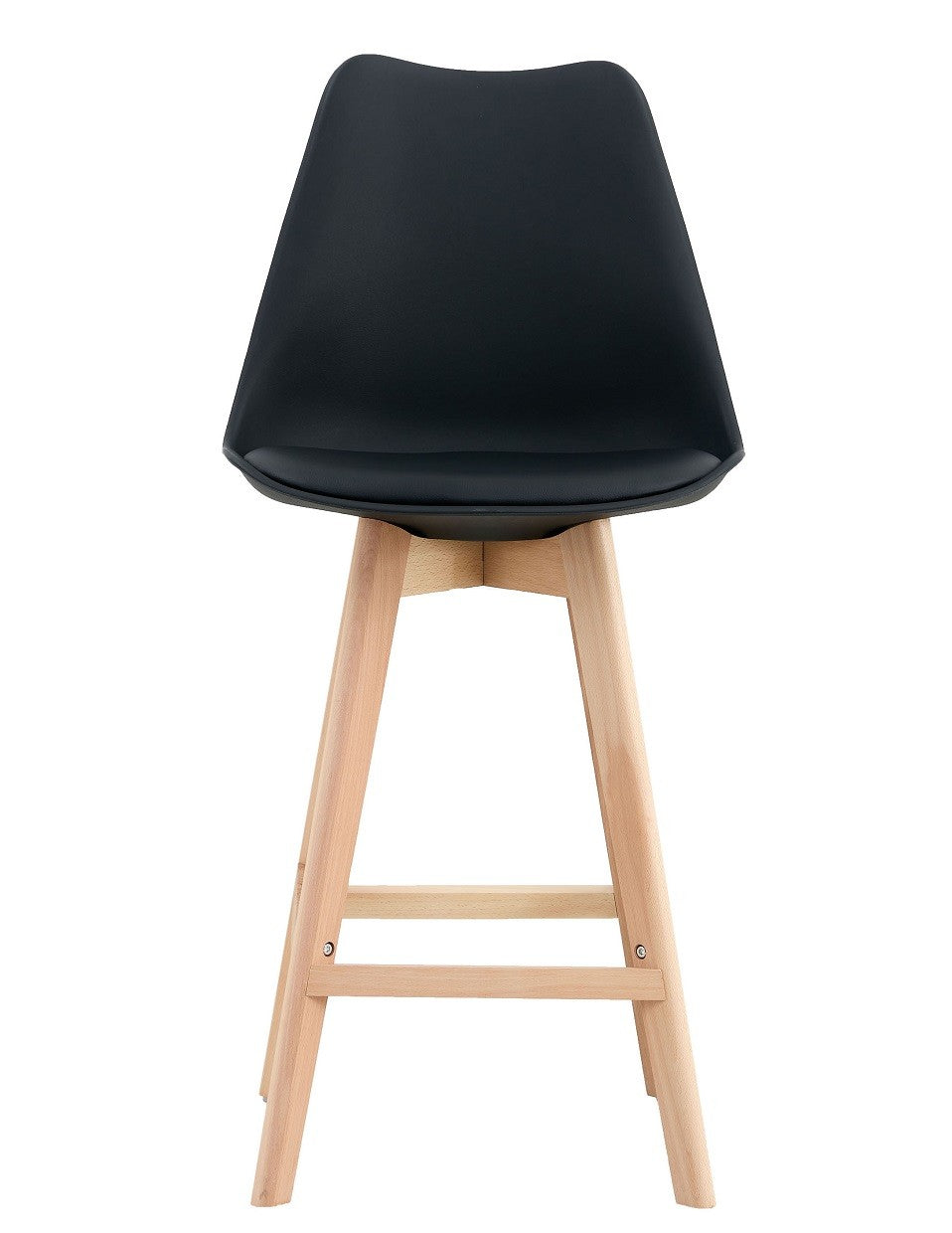 Taburete TORRE (SU), madera, negro, cojín negro